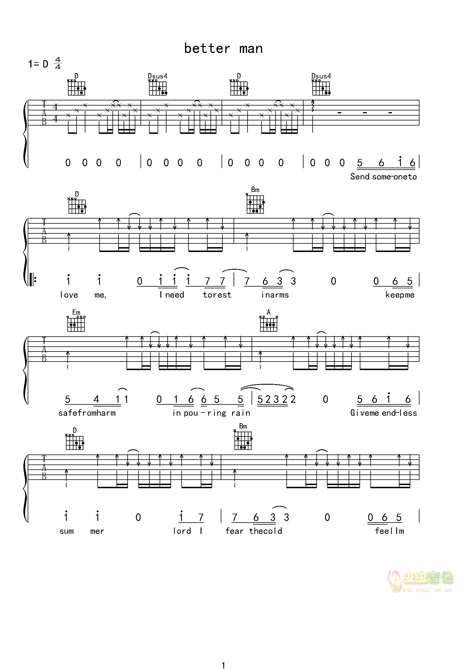 better man-虫虫吉他:www.ccguitar.cn