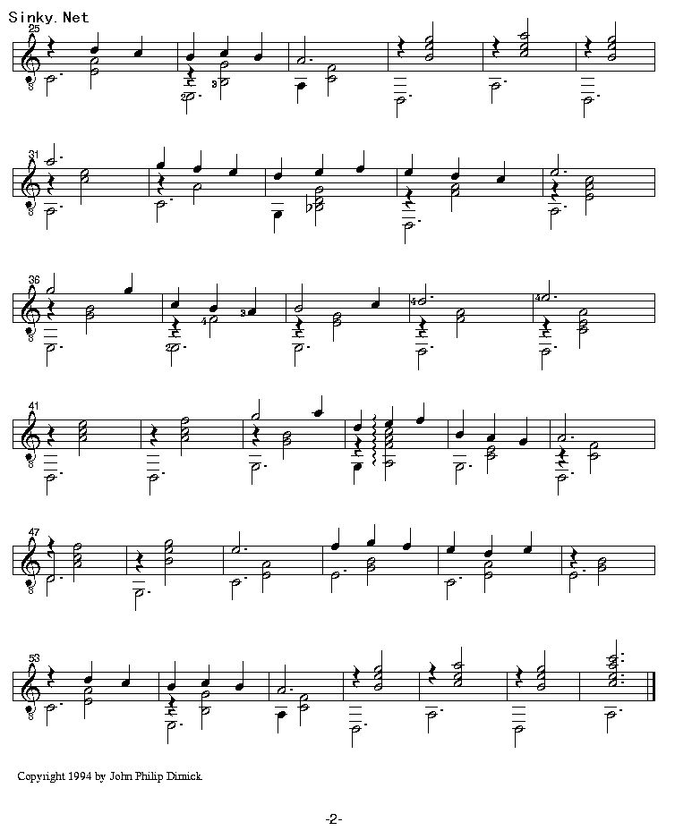 gymnopedie 3(最终幻想8插曲)(五线谱) 吉他谱 第2页