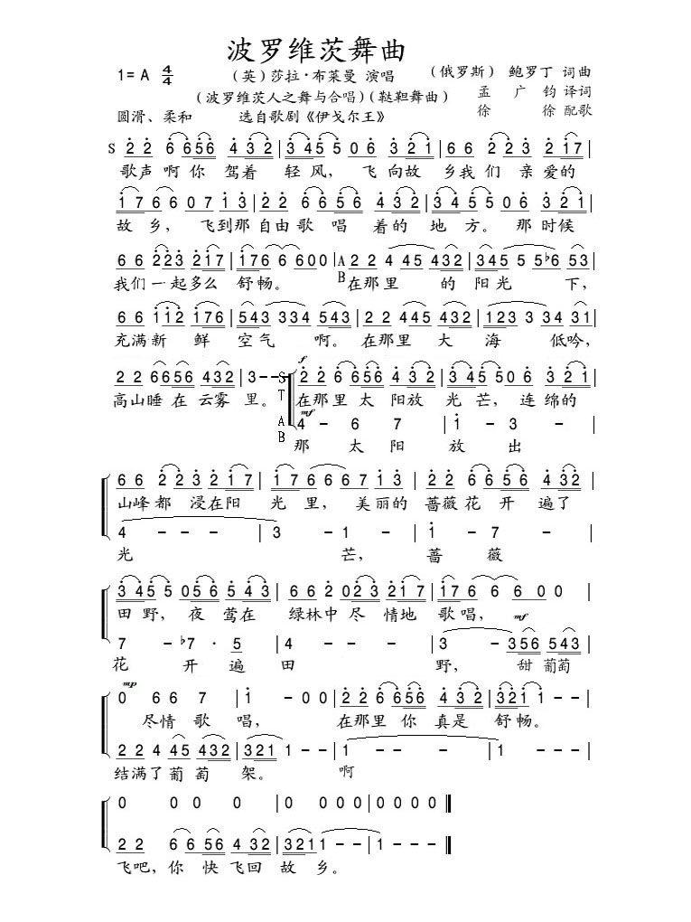>> >> 莎拉.布莱曼 >>波萝维茨舞曲