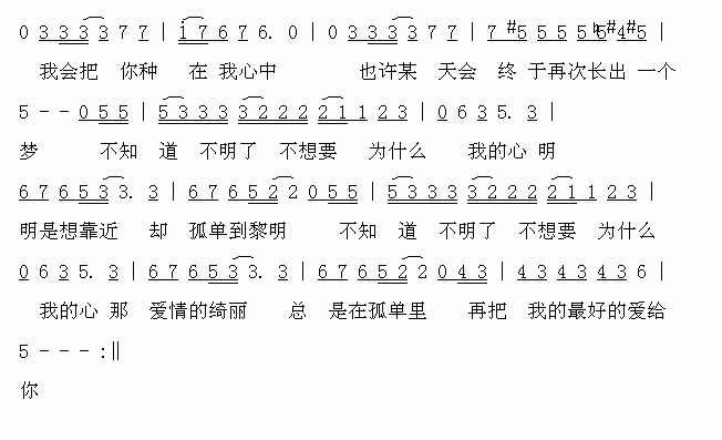 谢谢你的温柔 简谱-虫虫吉他谱免费下载