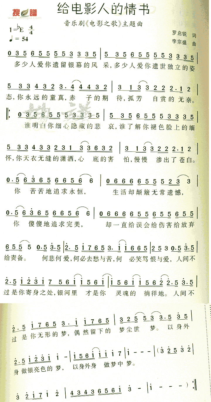 给电影人的情书吉他谱 第1页