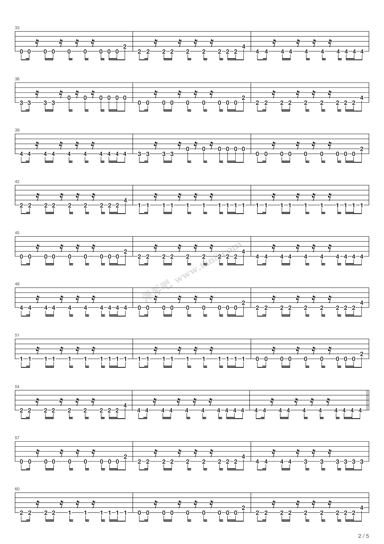 传说之下吉他谱sans,传说之下吉他谱小花 《传说之下——megalovania》,toby fox(六线谱 吉他谱吉他谱 第22页