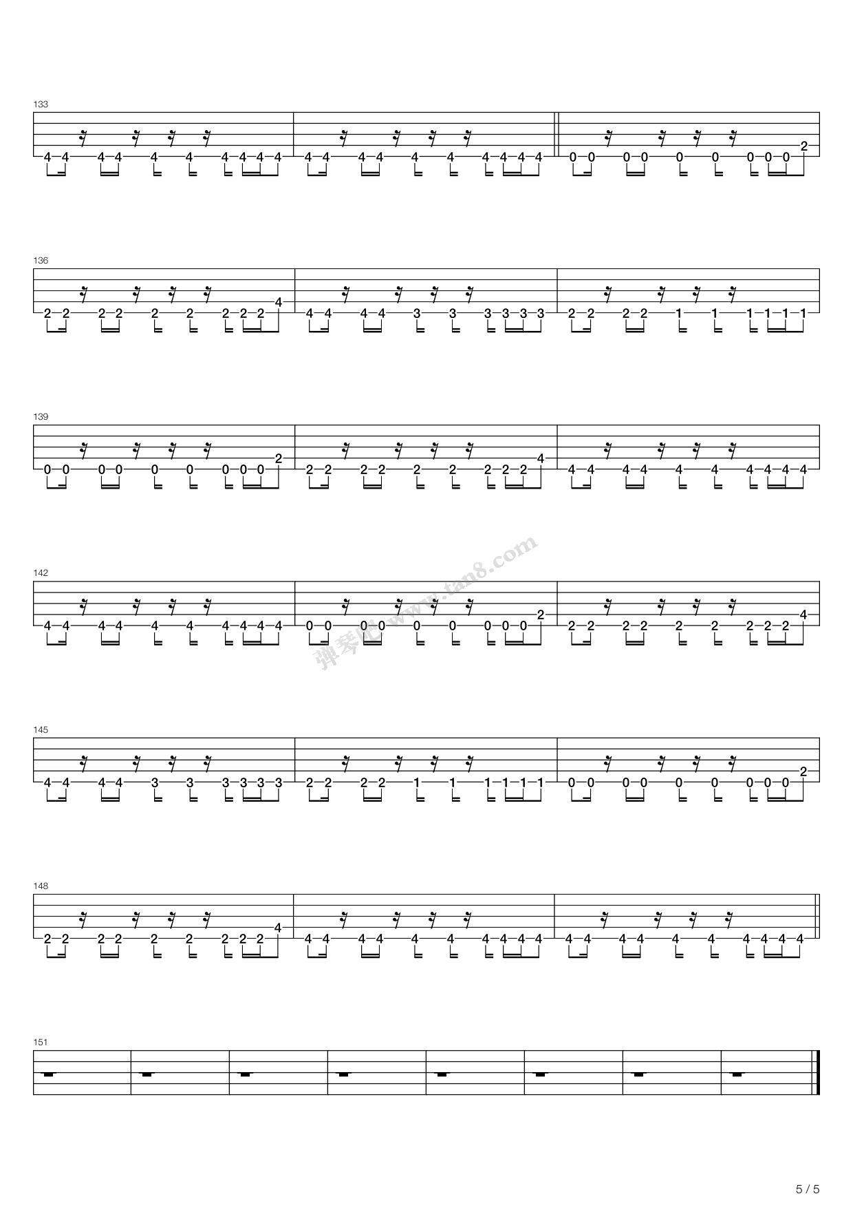 传说之下吉他谱sans,传说之下吉他谱小花 《传说之下——megalovania》,toby fox(六线谱 吉他谱吉他谱 第25页