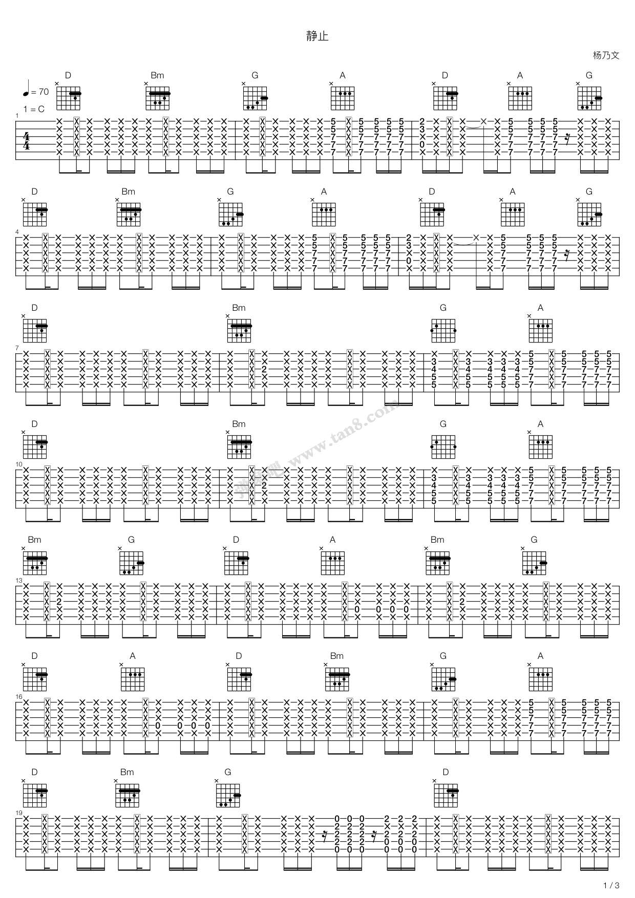 吉他简谱大全_吉他简谱歌谱大全(3)