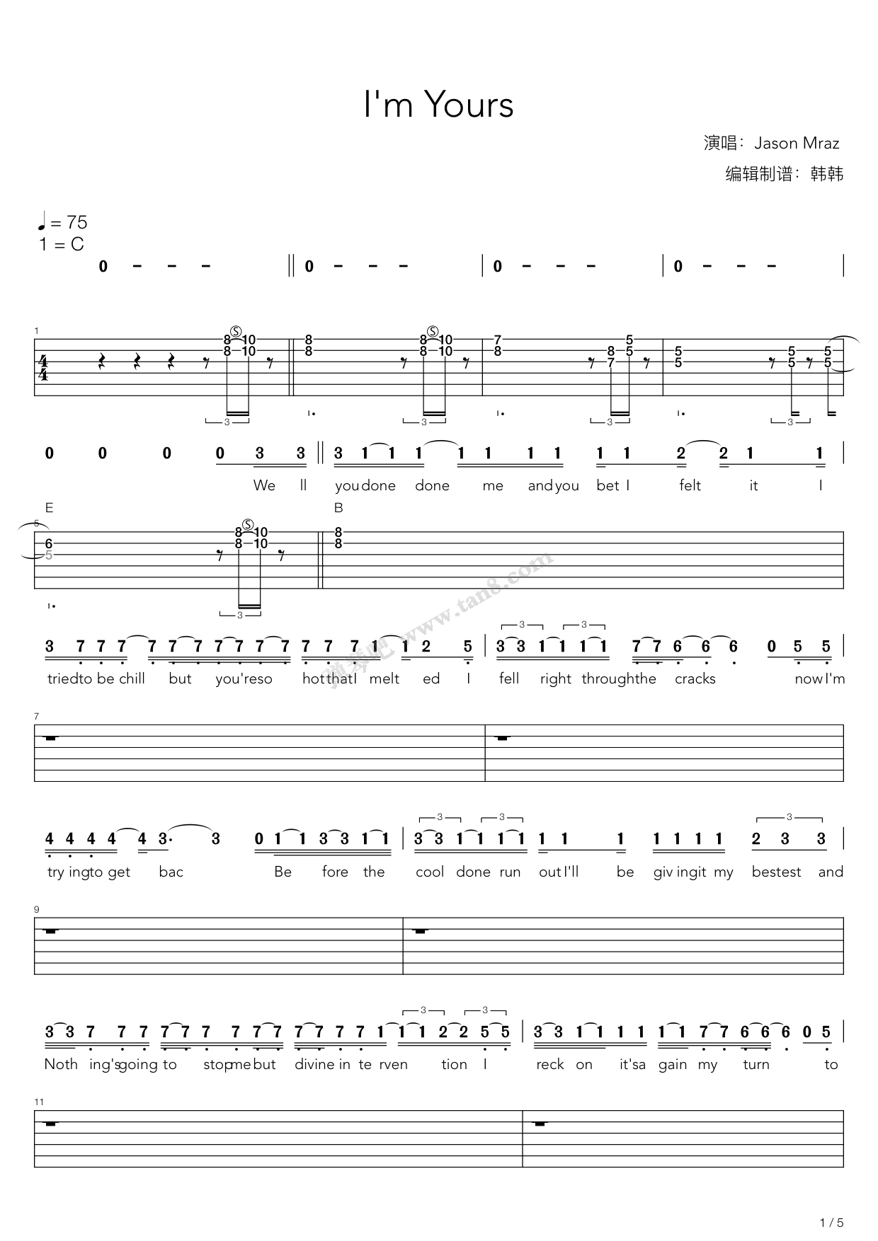 I’m Yours Chords Tutorial (Jason Mraz)