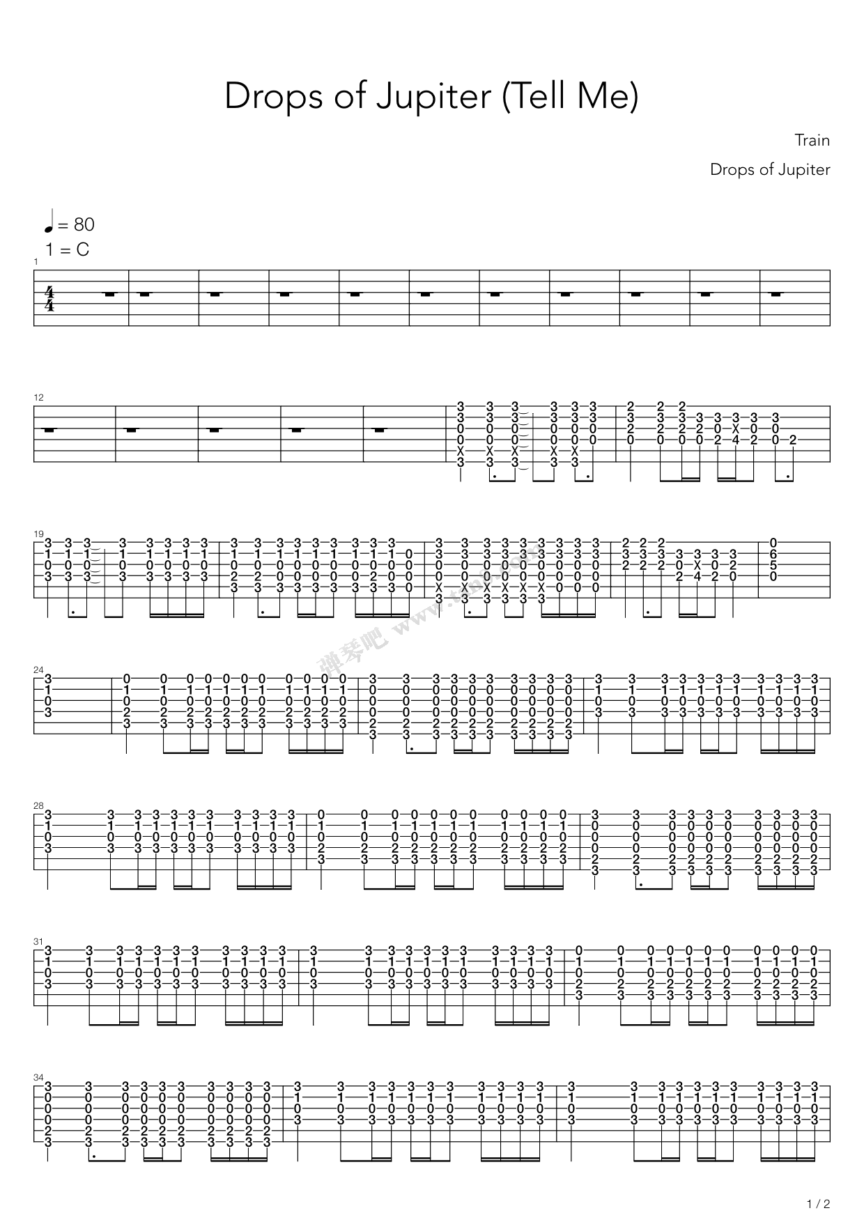 >> 儿歌 >> train >>drops of jupiter tell me