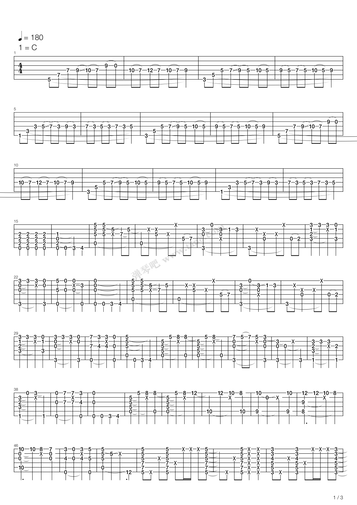 《爱情买卖》,慕容晓晓(六线谱 吉他谱吉他谱 第1页