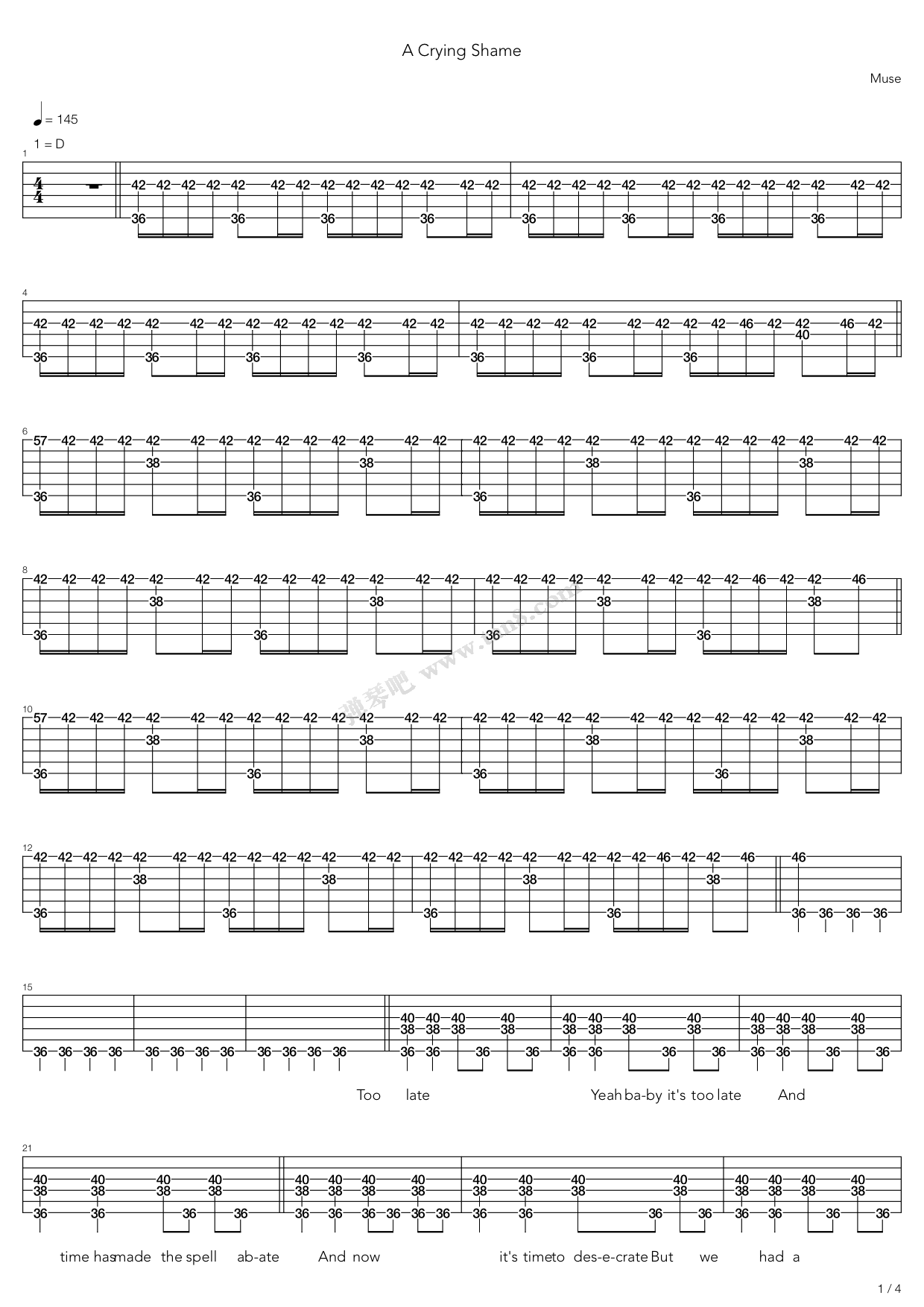 >> 儿歌 >> muse >>a crying shame