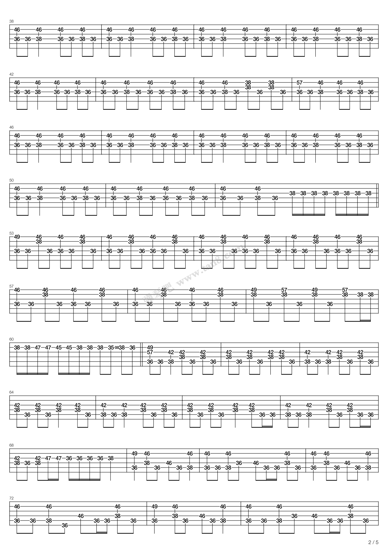 one ok rock吉他谱,werock吉他谱 《黑岩射手 - no scared》,one ok rock(六线谱 吉他谱吉他谱 第16页