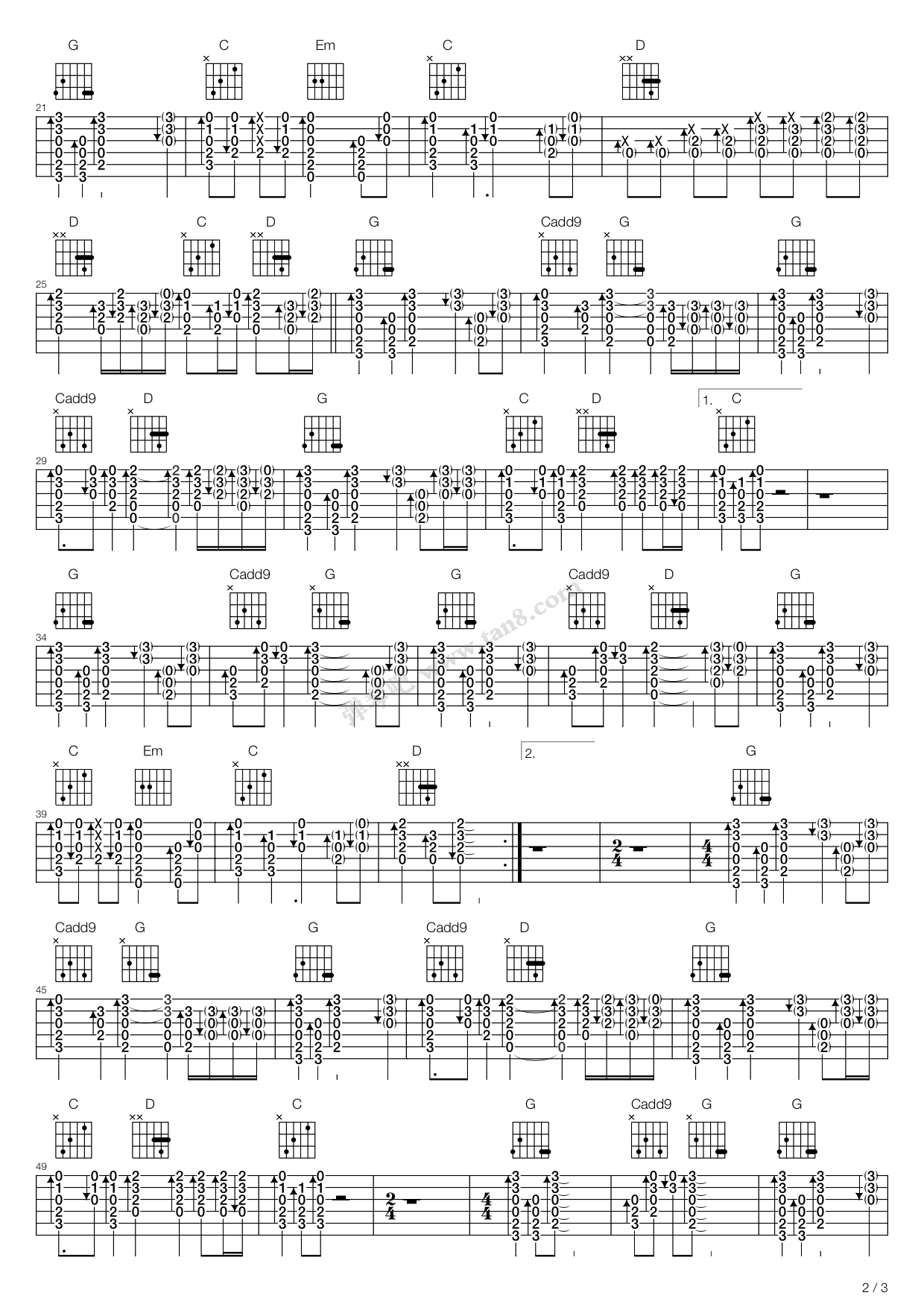 吉他谱 第2页