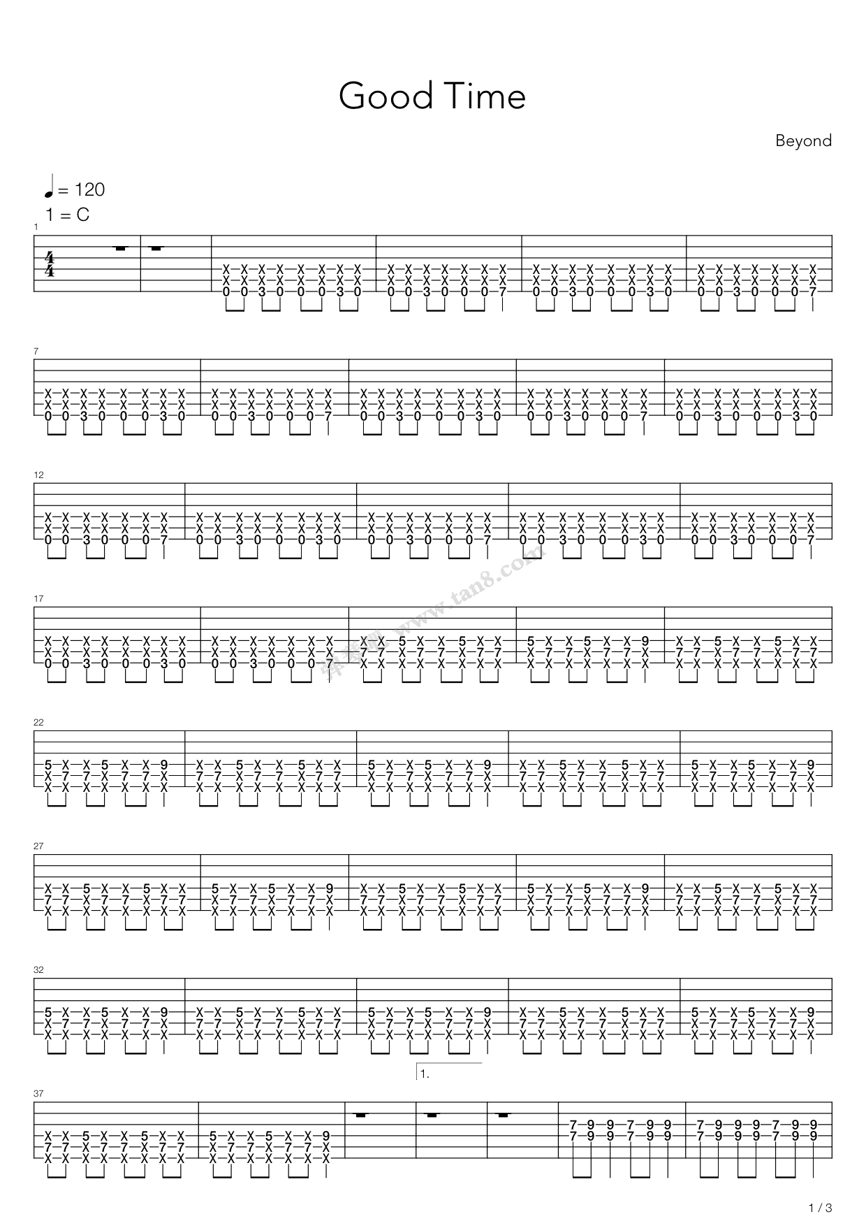 SafeAndSound吉他谱,原版歌曲,简单G调弹唱教学,六线谱指弹简谱4张图 - 吉他谱 - 中国曲谱网