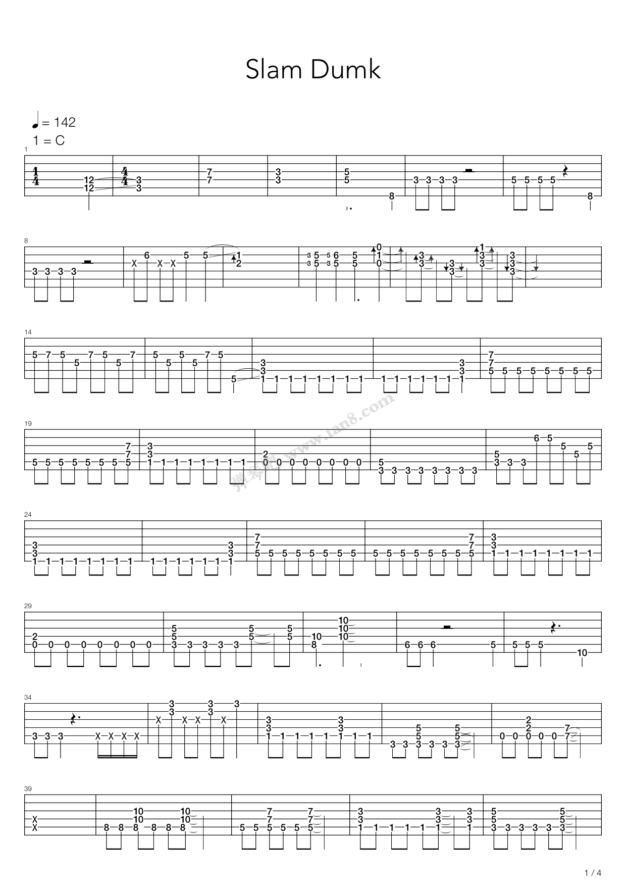 灌篮高手主题曲 吉他谱-虫虫吉他谱免费下载