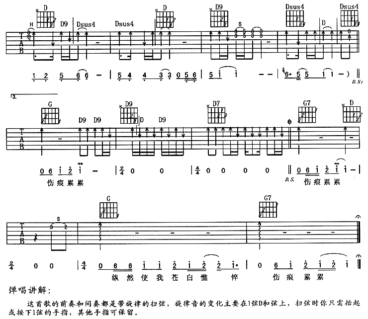 执着吉他谱-弹唱谱---虫虫吉他