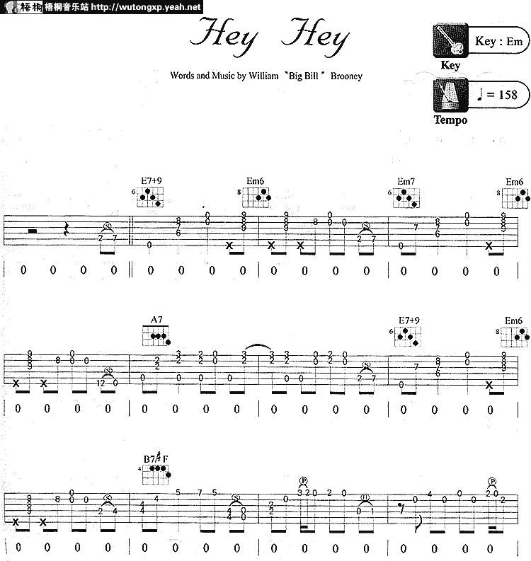 hey hey吉他谱-弹唱谱---虫虫吉他