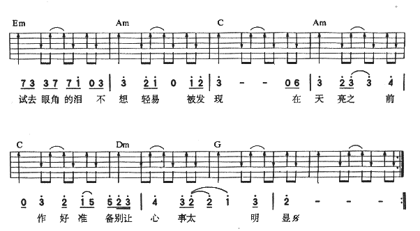 黎明破晓前吉他谱-弹唱谱---虫虫吉他