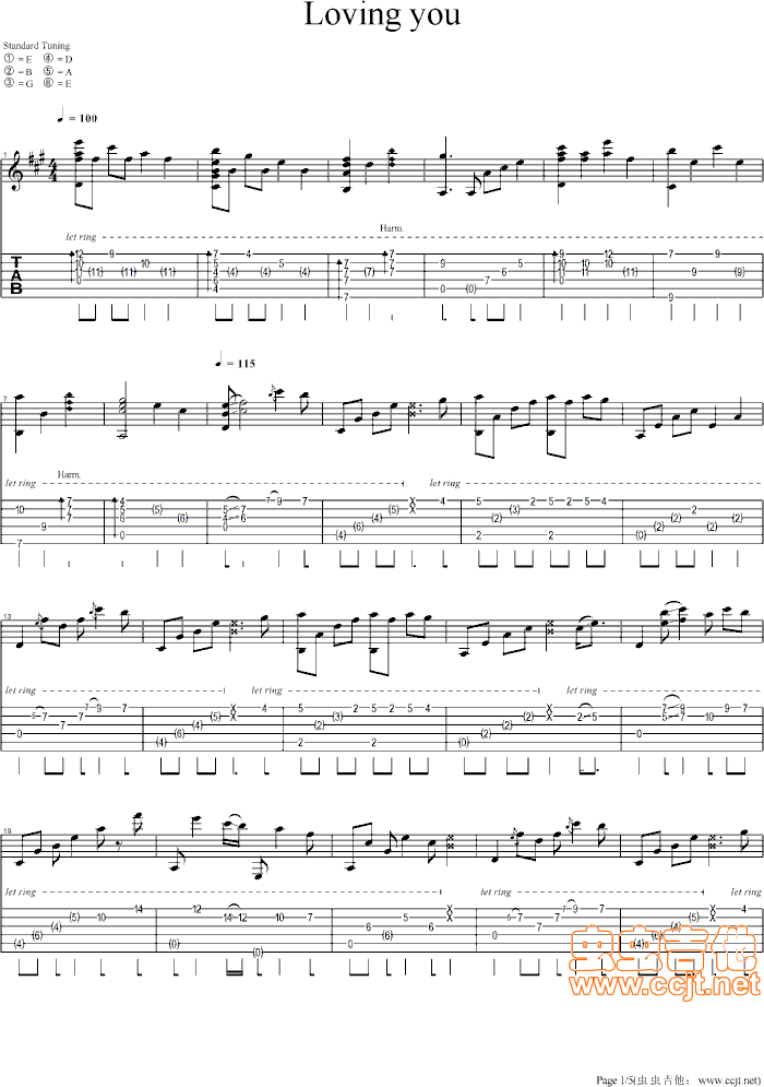 Loving you吉他谱----虫虫吉他