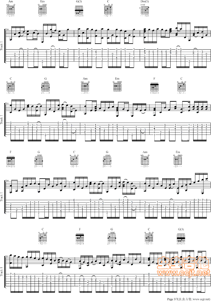 吉他谱 第5页