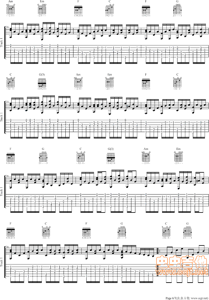 吉他谱 第6页