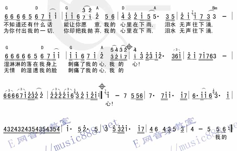 我的心里在下雨吉他谱-弹唱谱---虫虫吉他