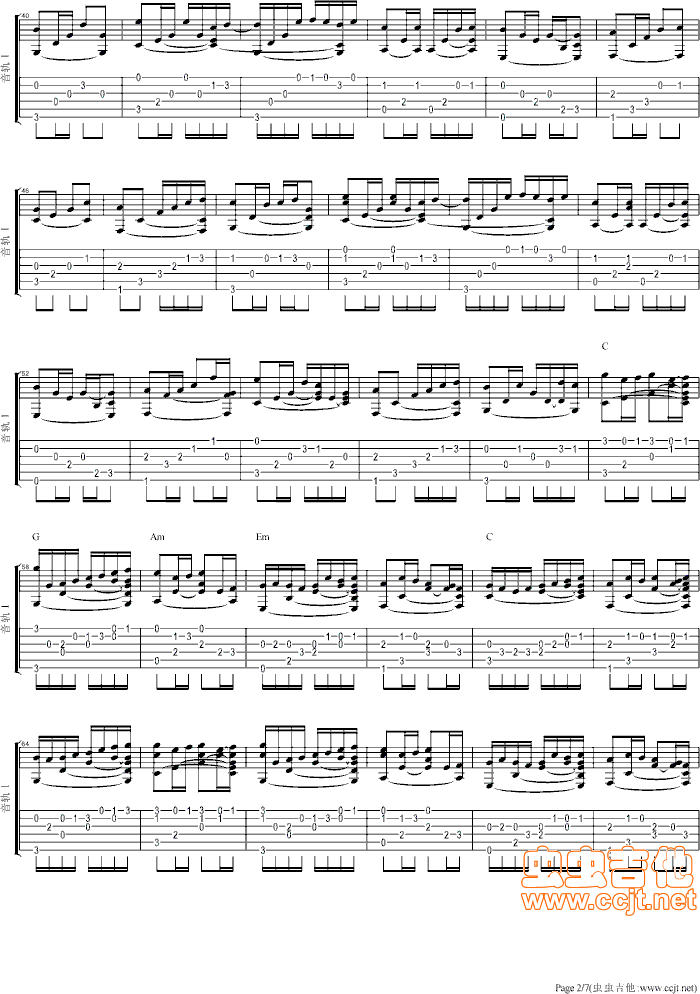 卡农吉他谱----虫虫吉他
