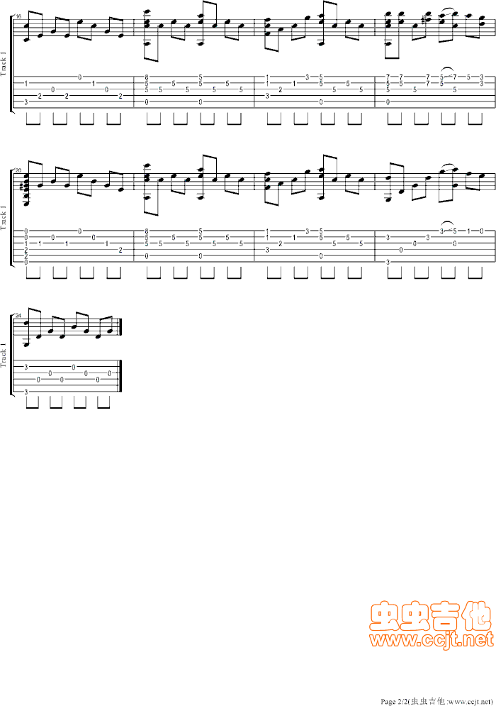 同一首歌吉他谱--c调-虫虫吉他