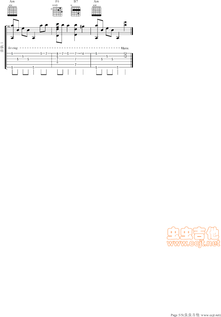 天空之城吉他谱--c调-虫虫吉他