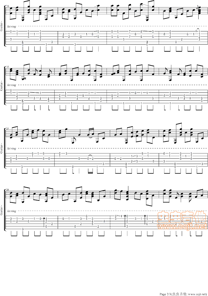 新闻联播结尾曲吉他谱--c调-虫虫吉他