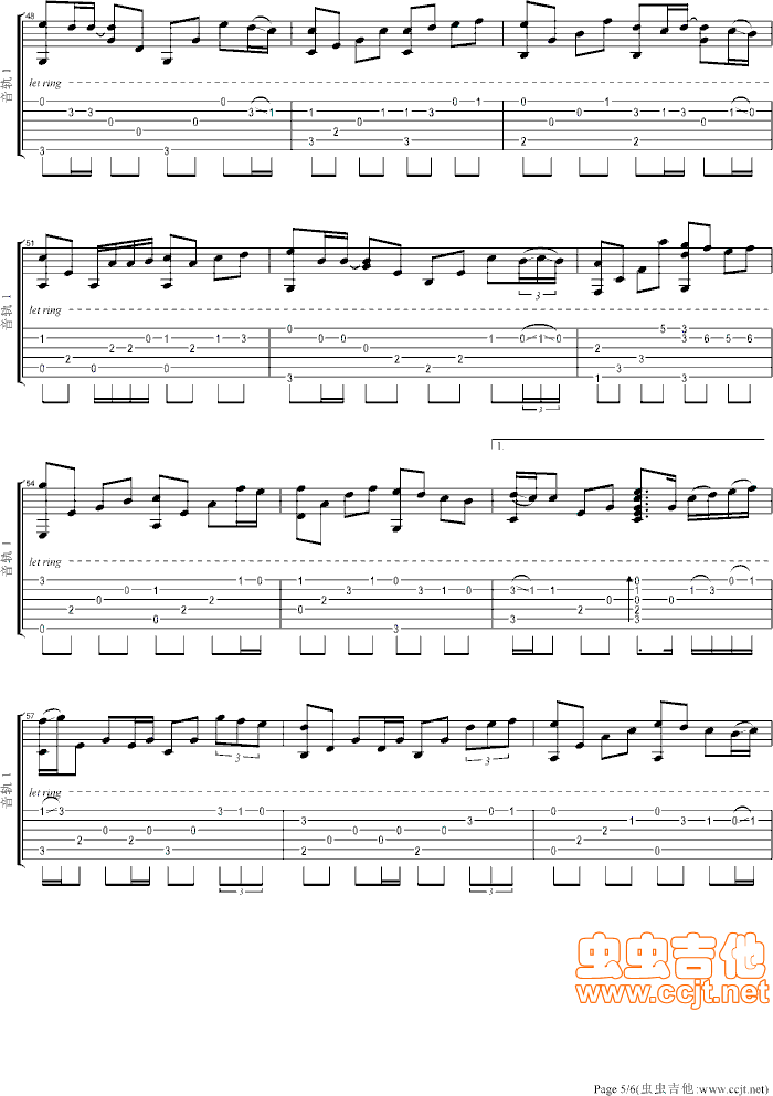 后来吉他谱--c调-虫虫吉他