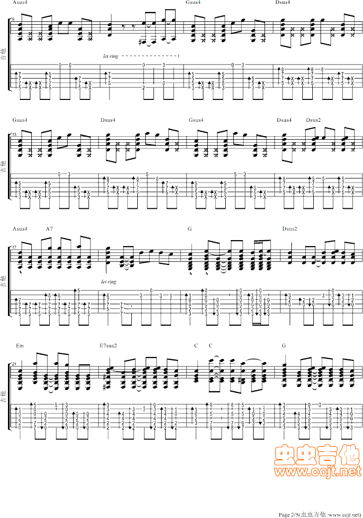 奔跑吉他谱--c调-虫虫吉他