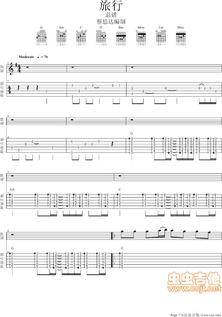 吉他谱 第1页