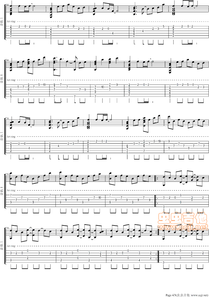 鸟之诗吉他谱--d调-虫虫吉他