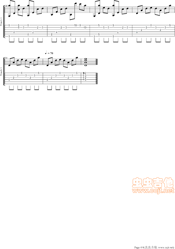 流行的云吉他谱--d调-虫虫吉他