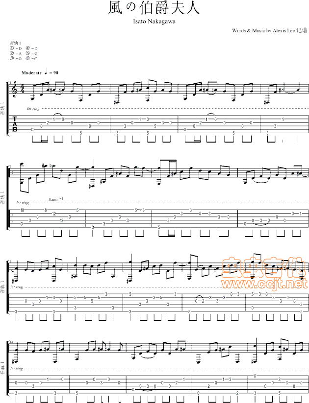 Isato Nakagawa吉他谱--c调-虫虫吉他