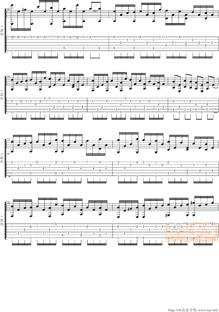 克罗地亚狂想曲吉他谱--c调-虫虫吉他