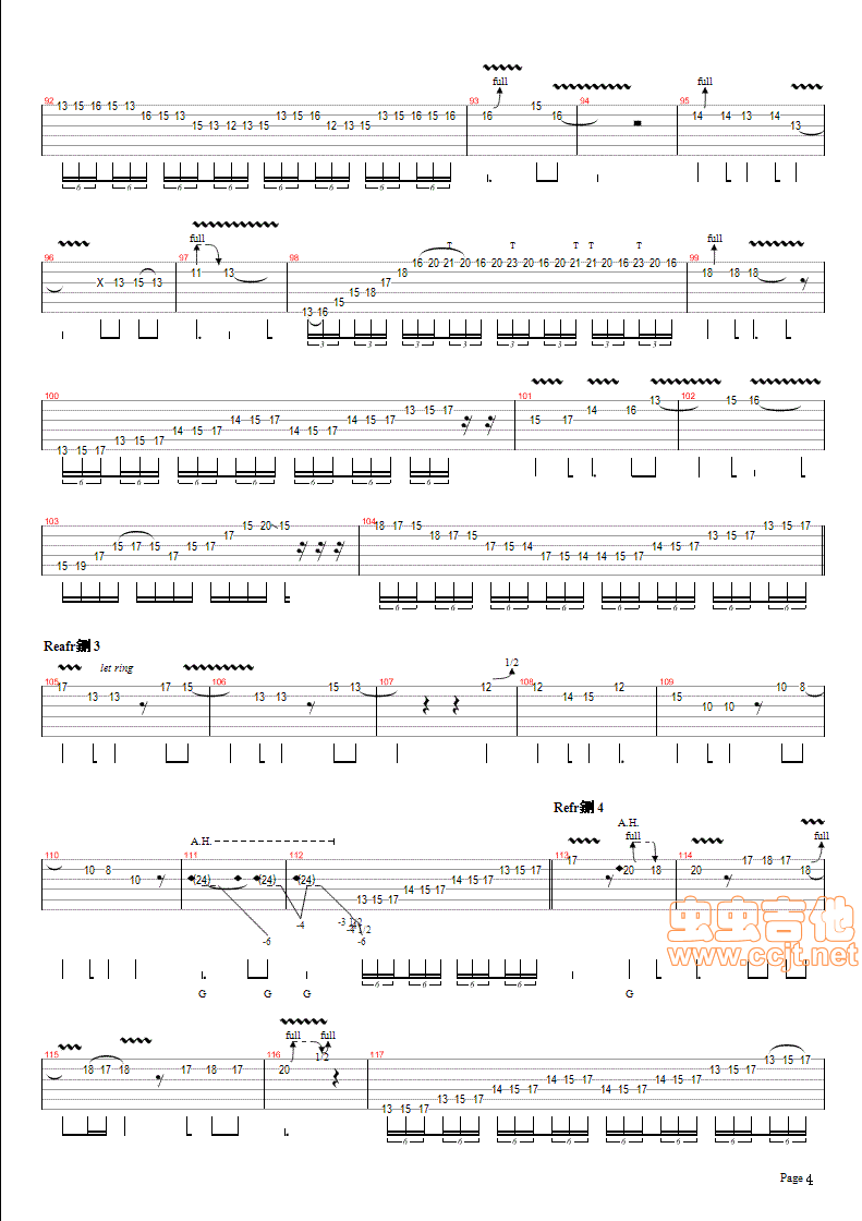 吉他谱 第4页