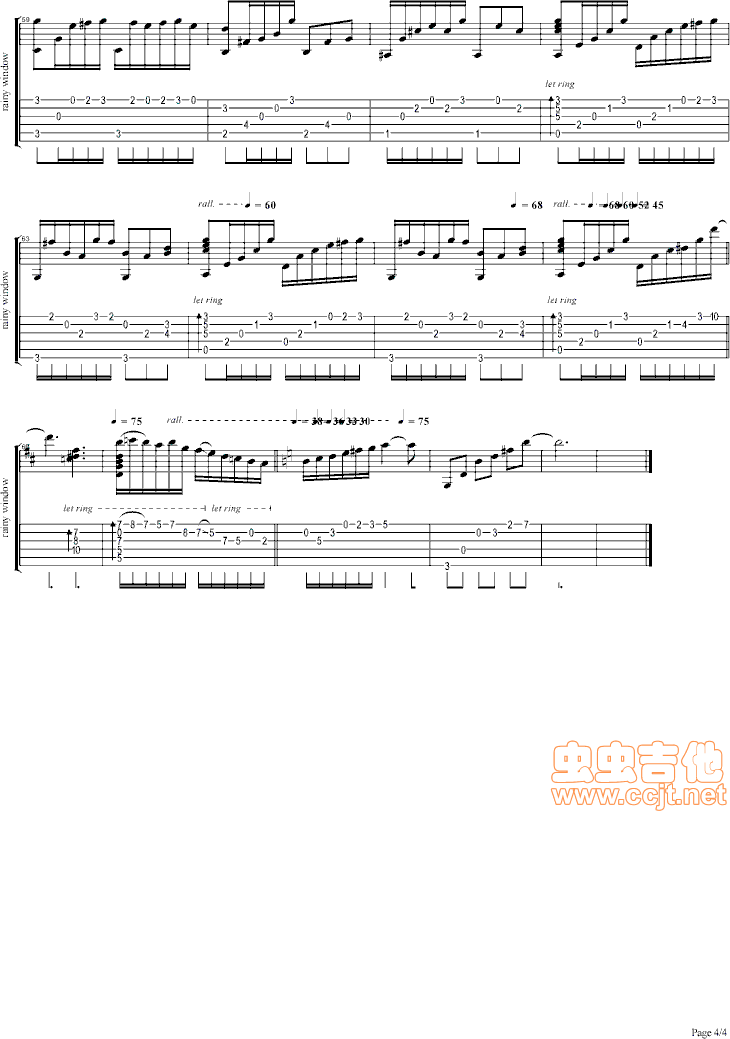 雨降窗边吉他谱--g调-虫虫吉他