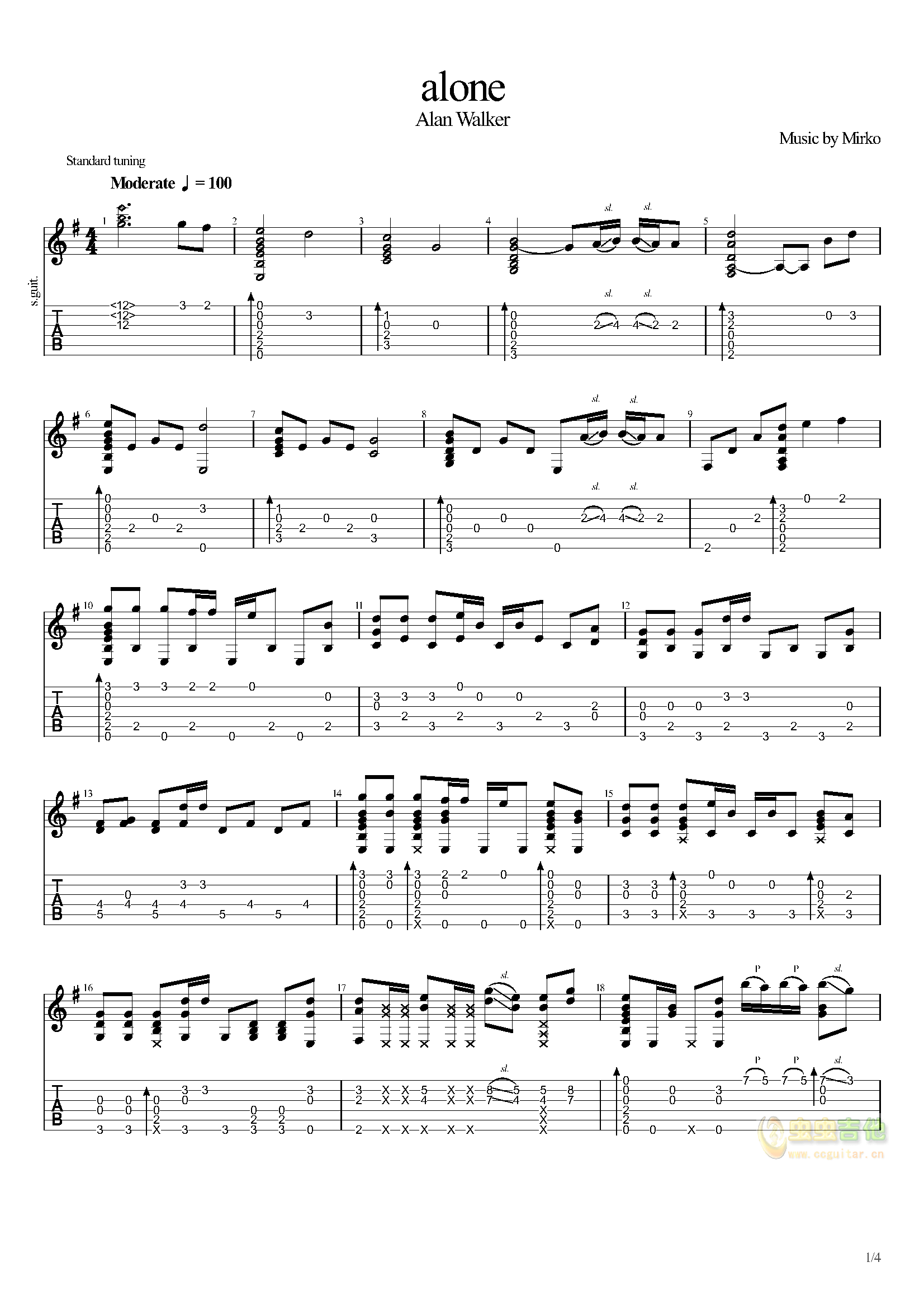 Alan Walker Alone Sheet Music Notes, Chords Download Printable Piano, Vocal Guitar (Right-Hand ...