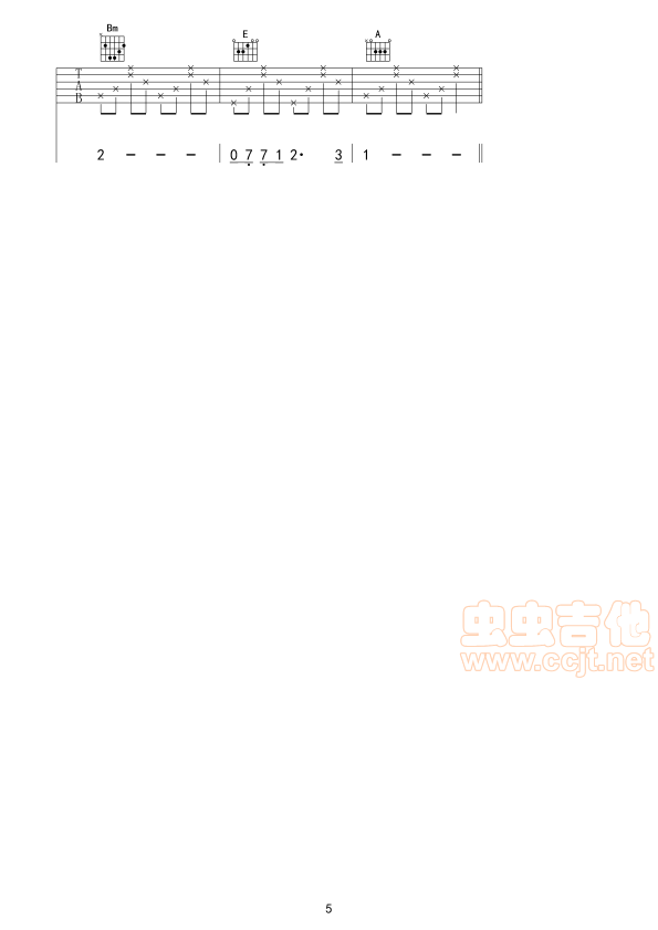 梦乡吉他谱-弹唱谱-a调-虫虫吉他