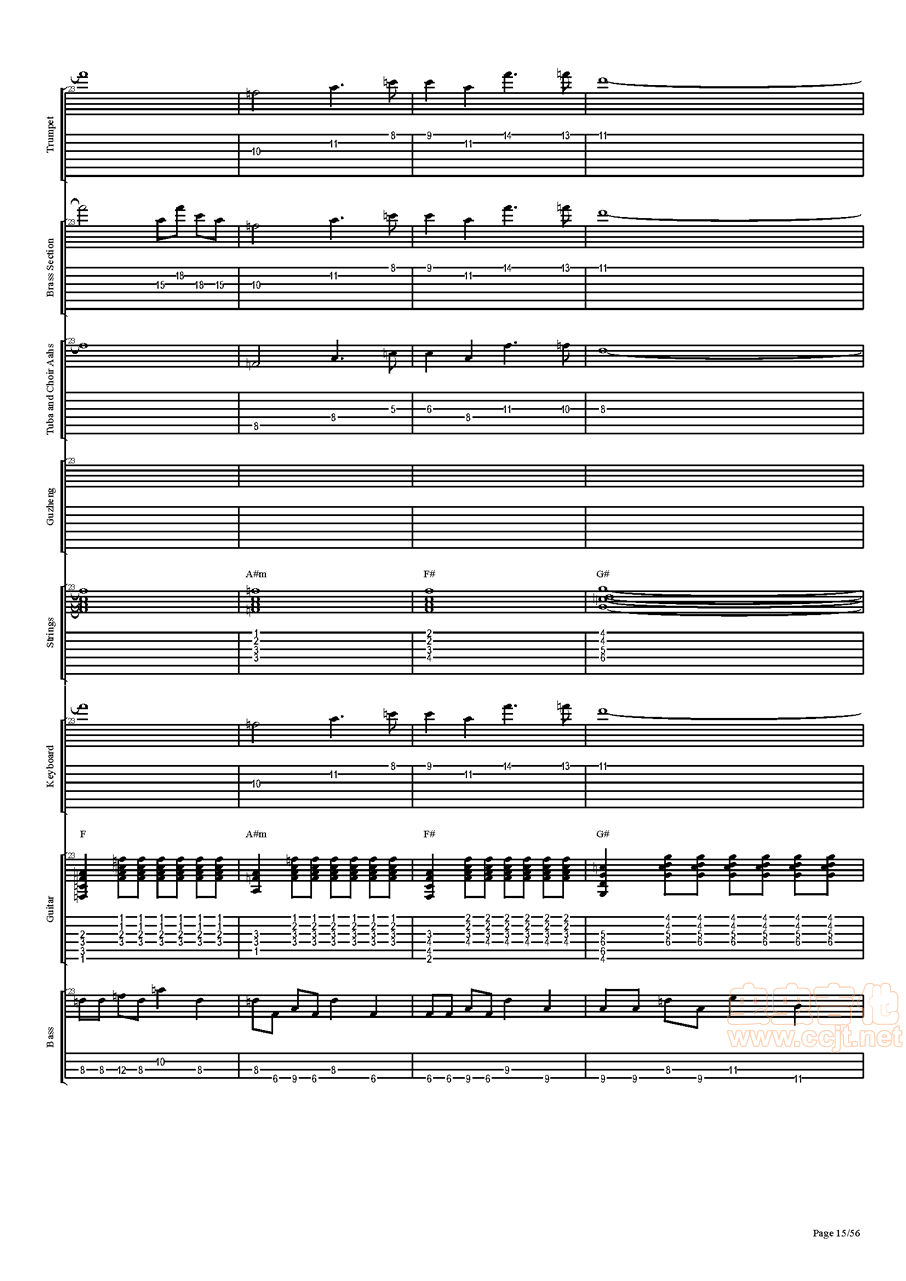 西游记序曲吉他谱-总谱-c#/db-虫虫吉他