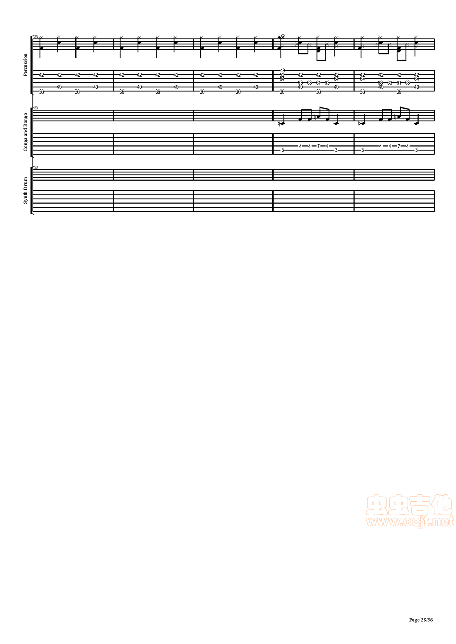 西游记序曲吉他谱-总谱-c#/db-虫虫吉他