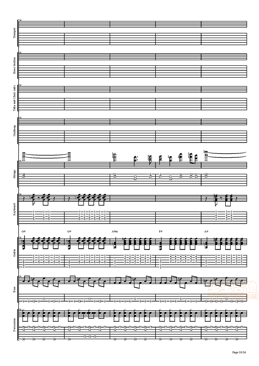 西游记序曲吉他谱-总谱-c#/db-虫虫吉他