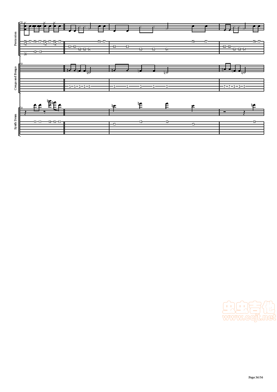 西游记序曲吉他谱-总谱-c#/db-虫虫吉他