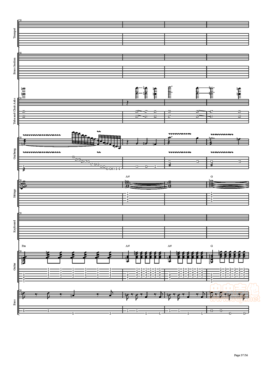 西游记序曲吉他谱-总谱-c#/db-虫虫吉他