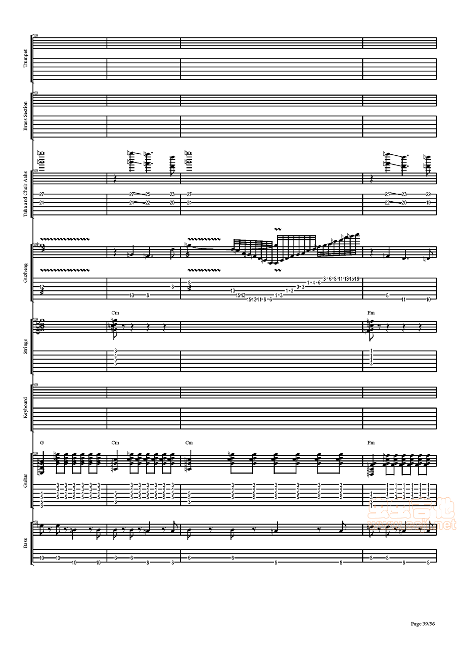 西游记序曲吉他谱-总谱-c#/db-虫虫吉他