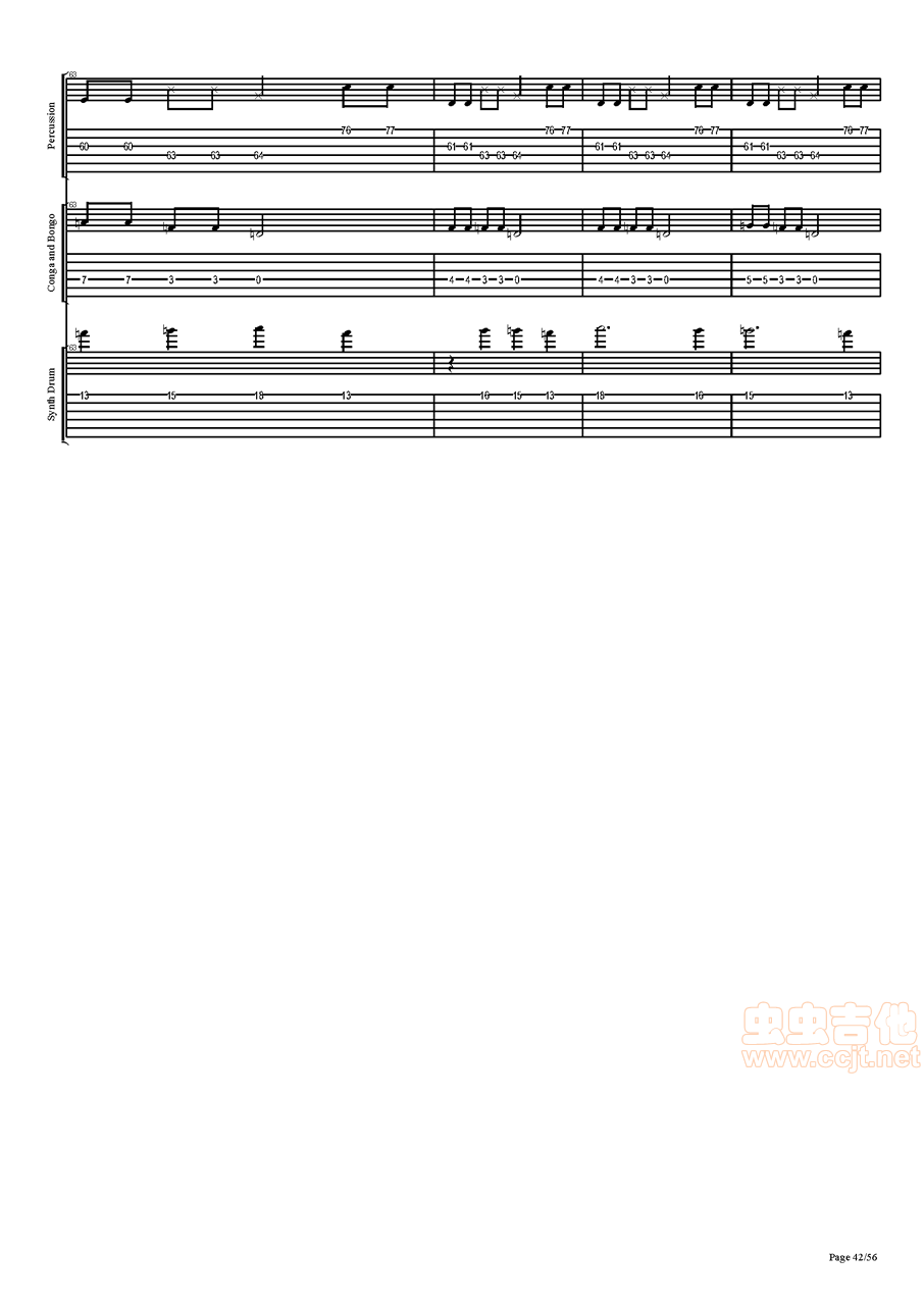 西游记序曲吉他谱-总谱-c#/db-虫虫吉他