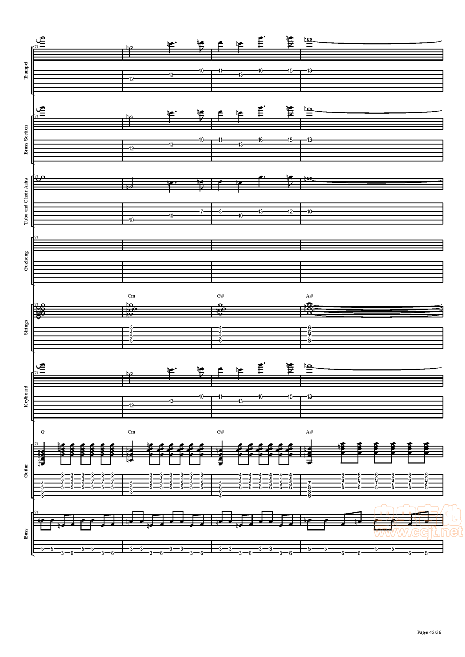 西游记序曲吉他谱-总谱-c#/db-虫虫吉他