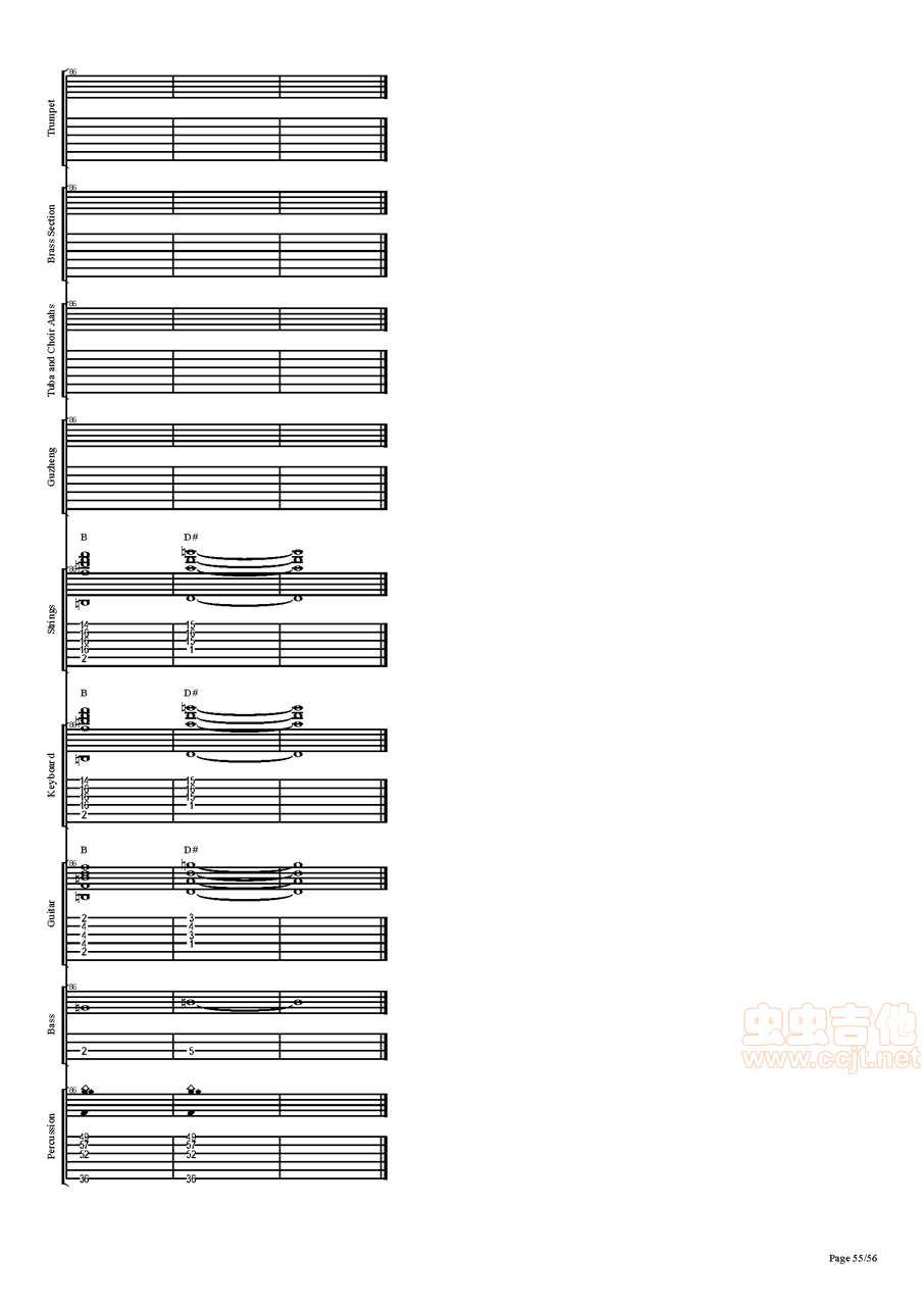 西游记序曲吉他谱-总谱-c#/db-虫虫吉他