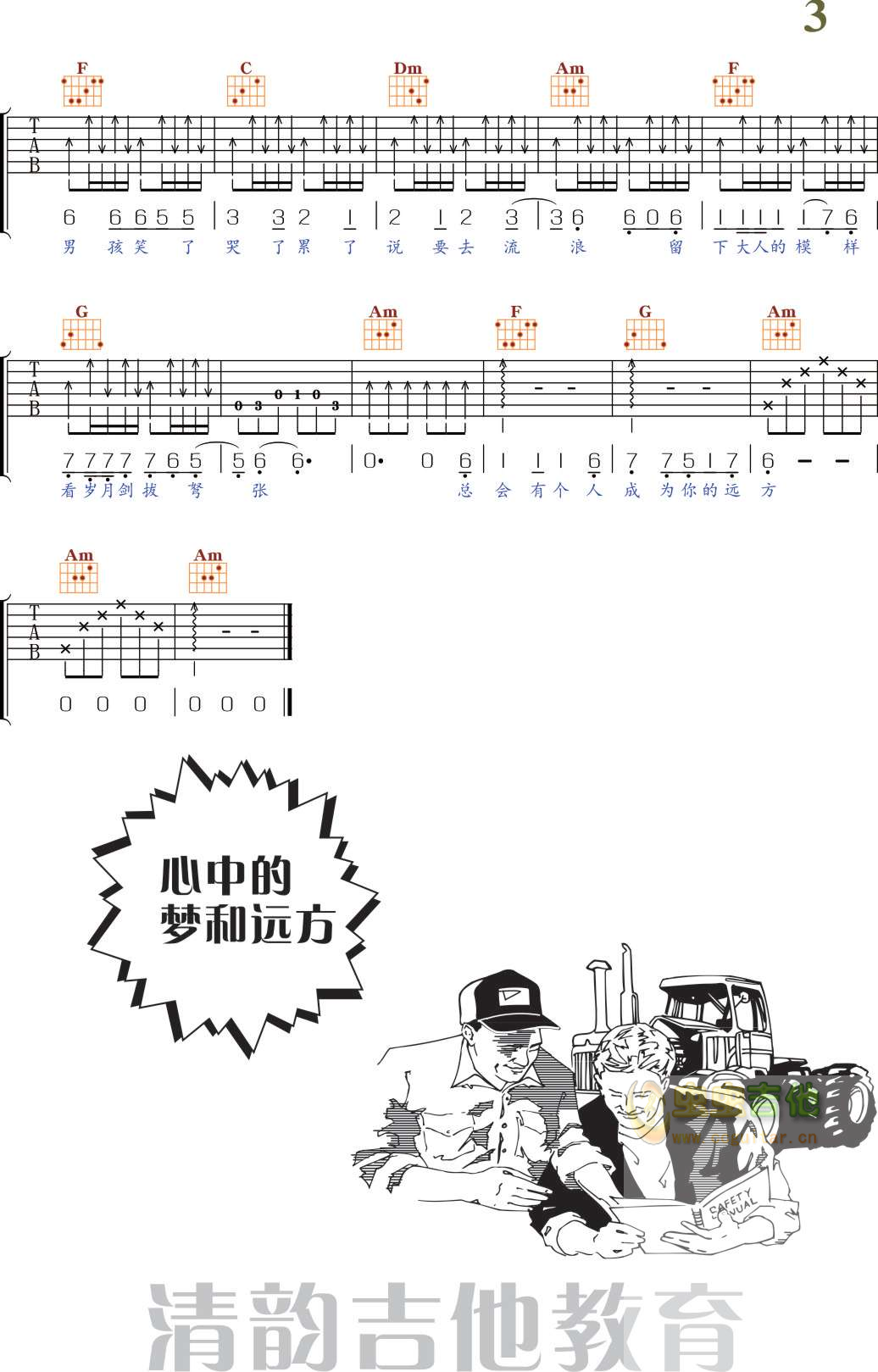 牧马城市吉他谱-弹唱谱-c调-虫虫吉他