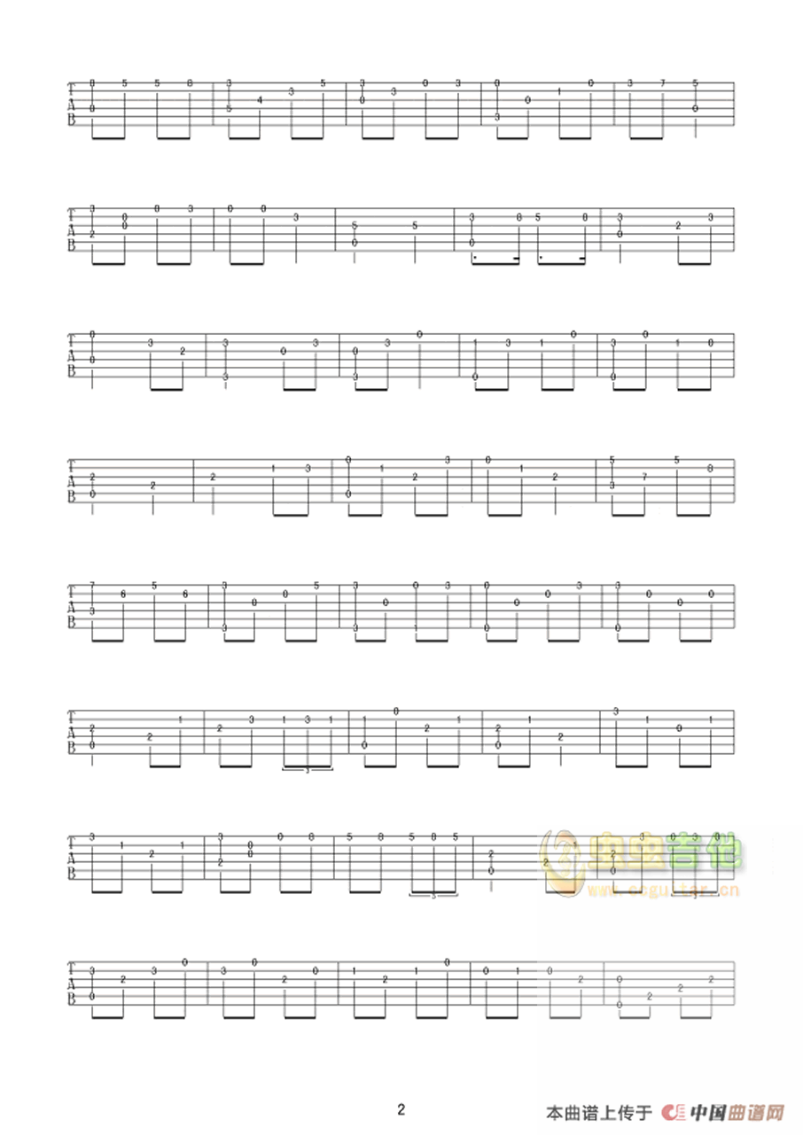 牡丹汗吉他谱--f调-虫虫吉他