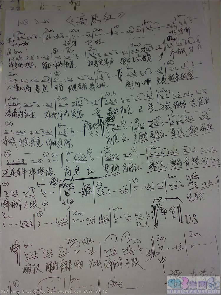 容中尔甲-高原红 吉他谱 第1页